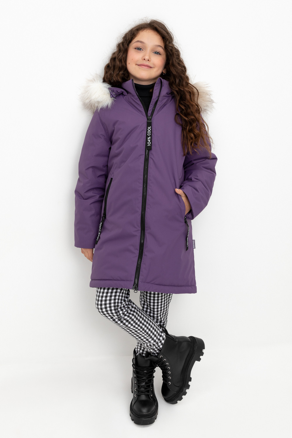 Пальто для девочки, артикул: ВК 38109/1 УЗГ, цвет: фиолетовый, фото 5