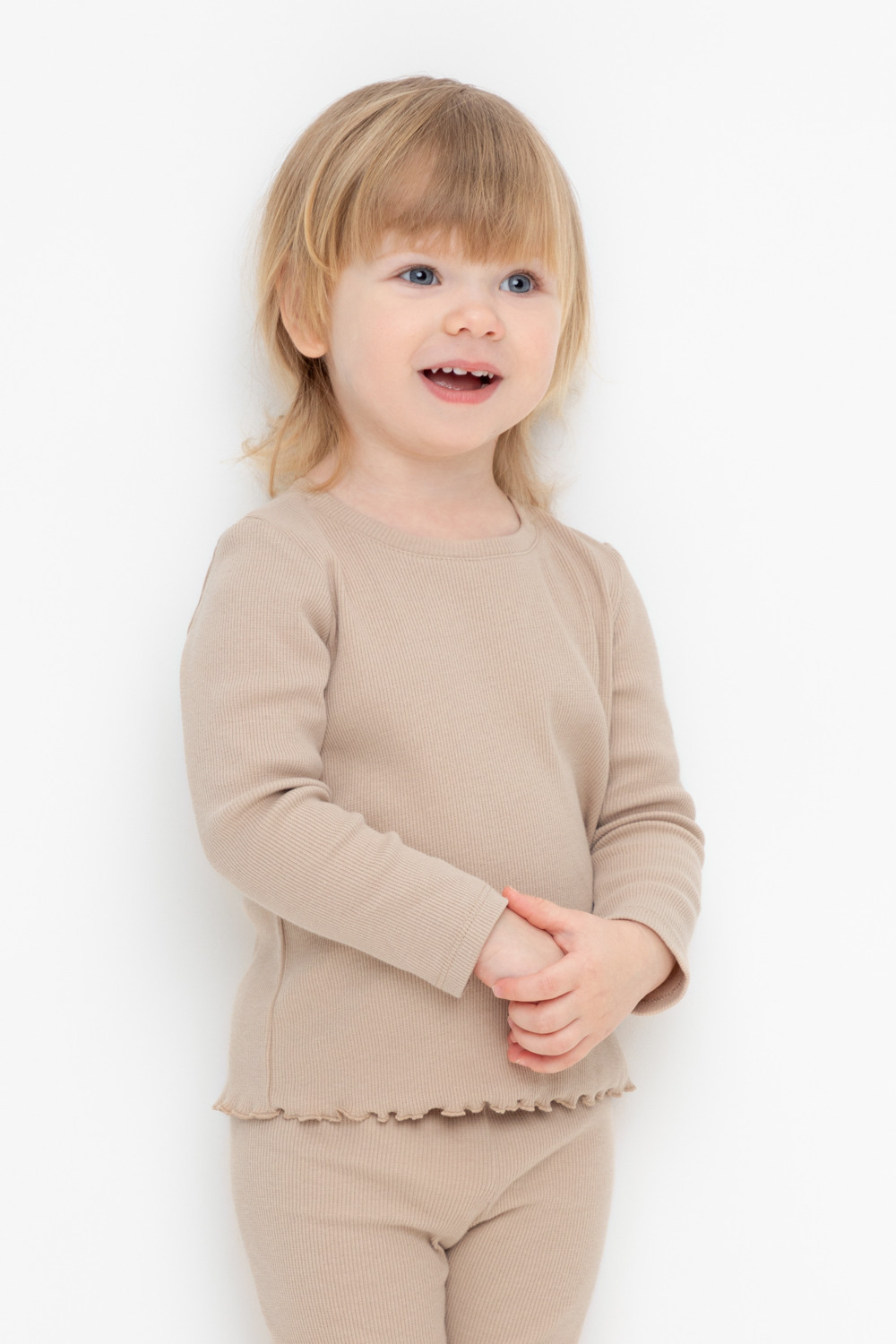 Лонгсливы для девочки, артикул: КР 302550, цвет: бежевый, фото 5