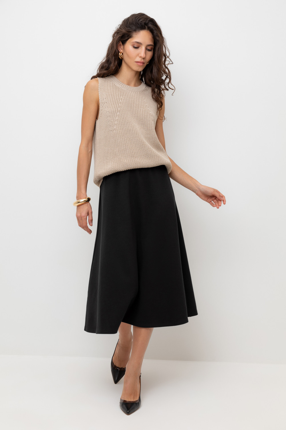 Юбки женские для мам, артикул: ЕВТ 7028, цвет: черный3, фото 5