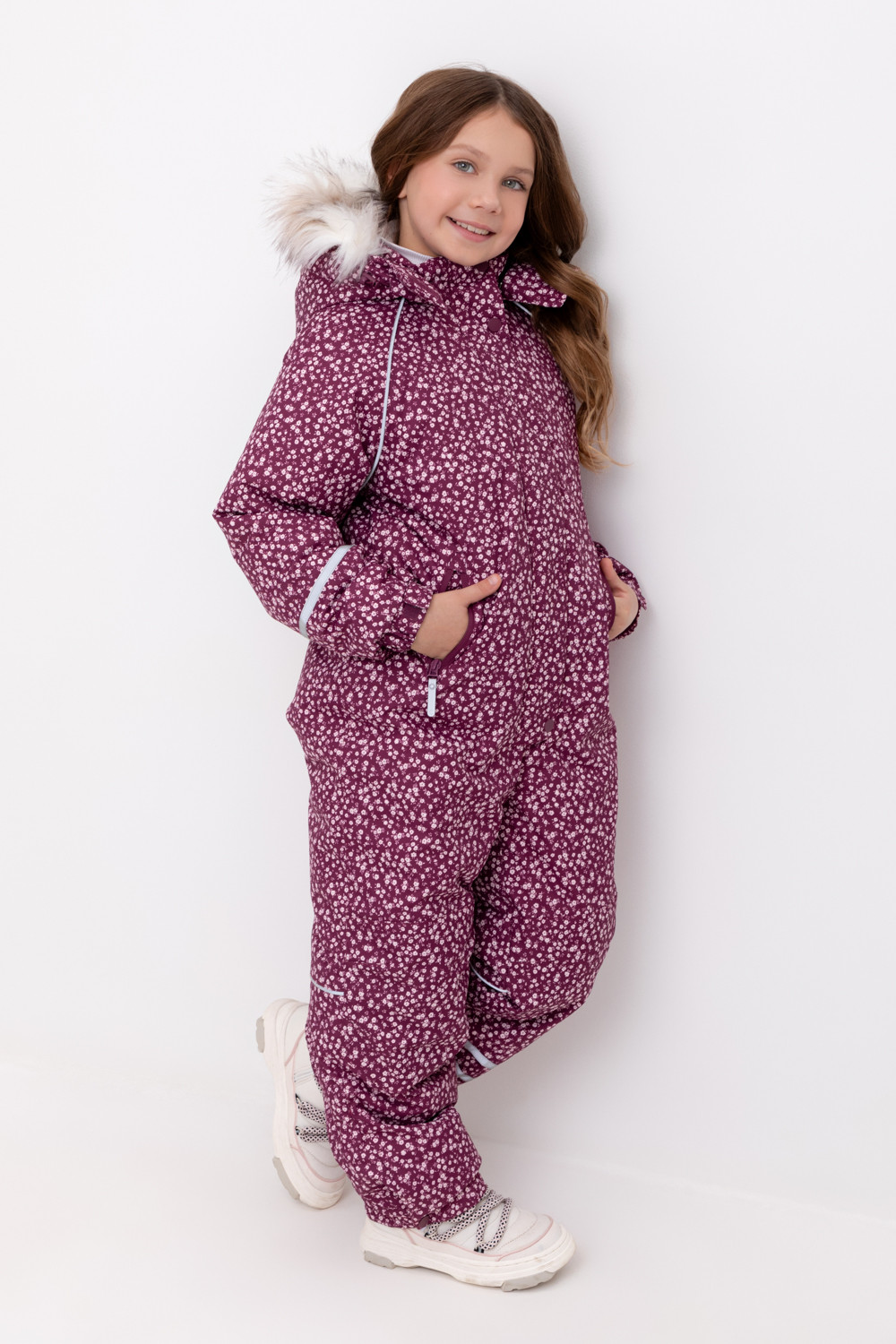 Комбинезоны утепленные для девочки, артикул: ВК 60098/н/4 ГР, цвет: фиолетовый, фото 5