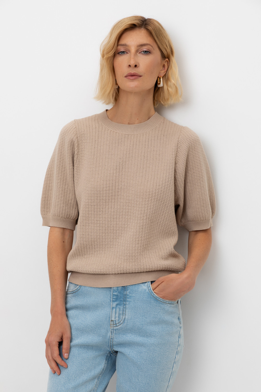 Джемперы женские для мам, артикул: ЕВ 30142, цвет: бежевый, фото 5