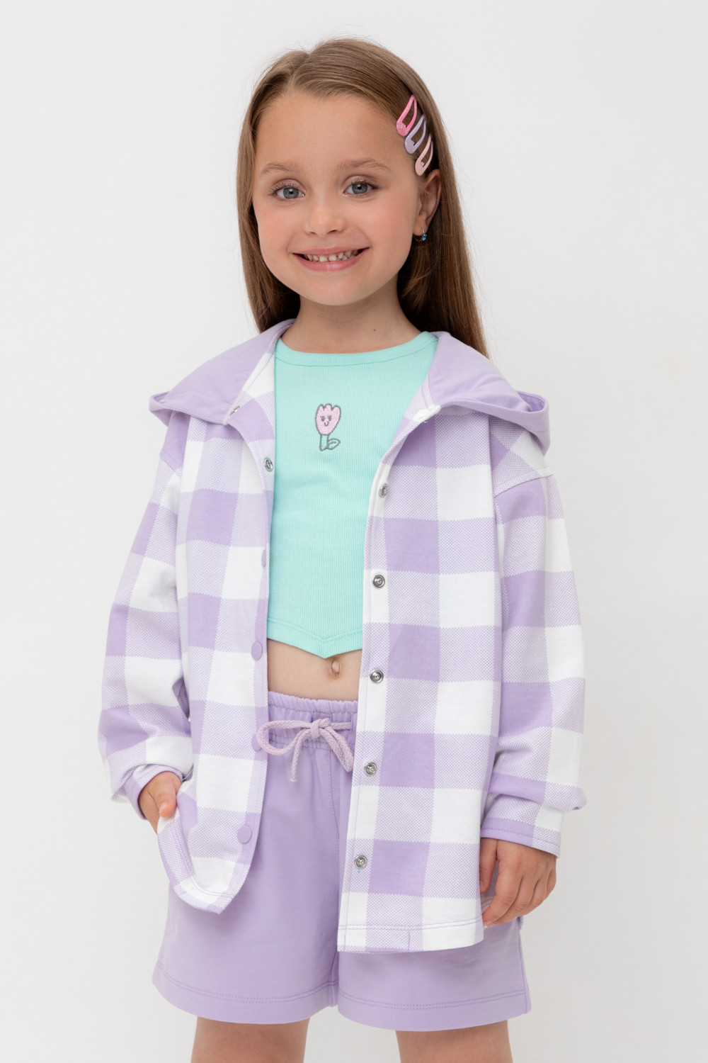 Рубашка для девочки, артикул: КР 302698-1, цвет: фиолетовый, фото 5