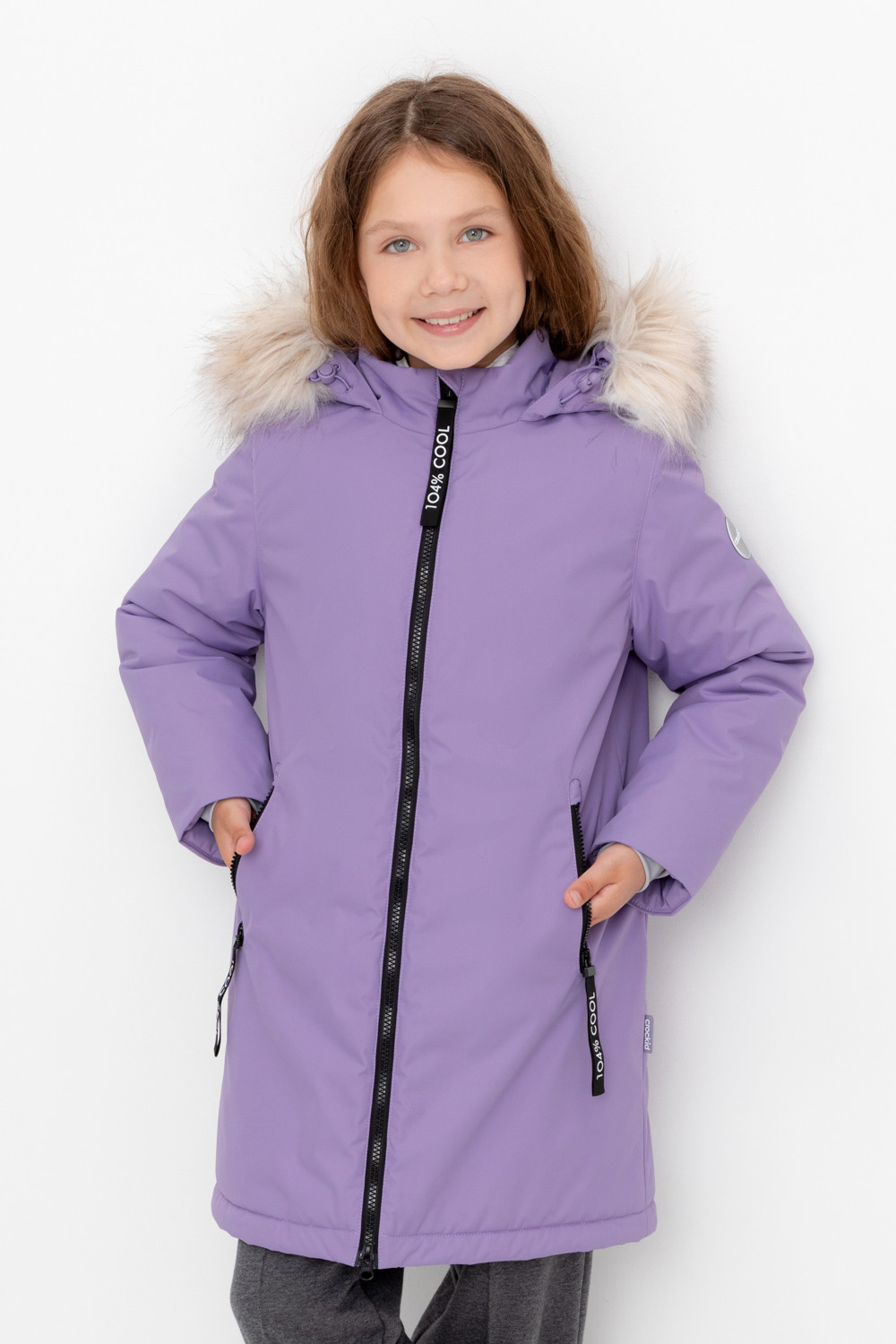 Пальто для девочки, артикул: ВК 38109/2 УЗГ, цвет: фиолетовый, фото 5