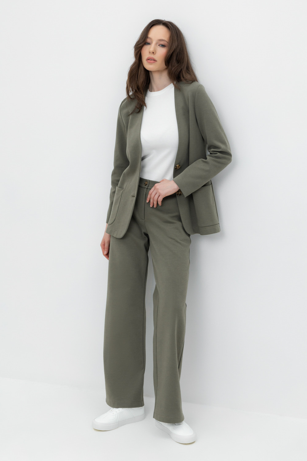 Брюки женские для мам, артикул: ЕВТ 4113, цвет: зеленый, фото 5