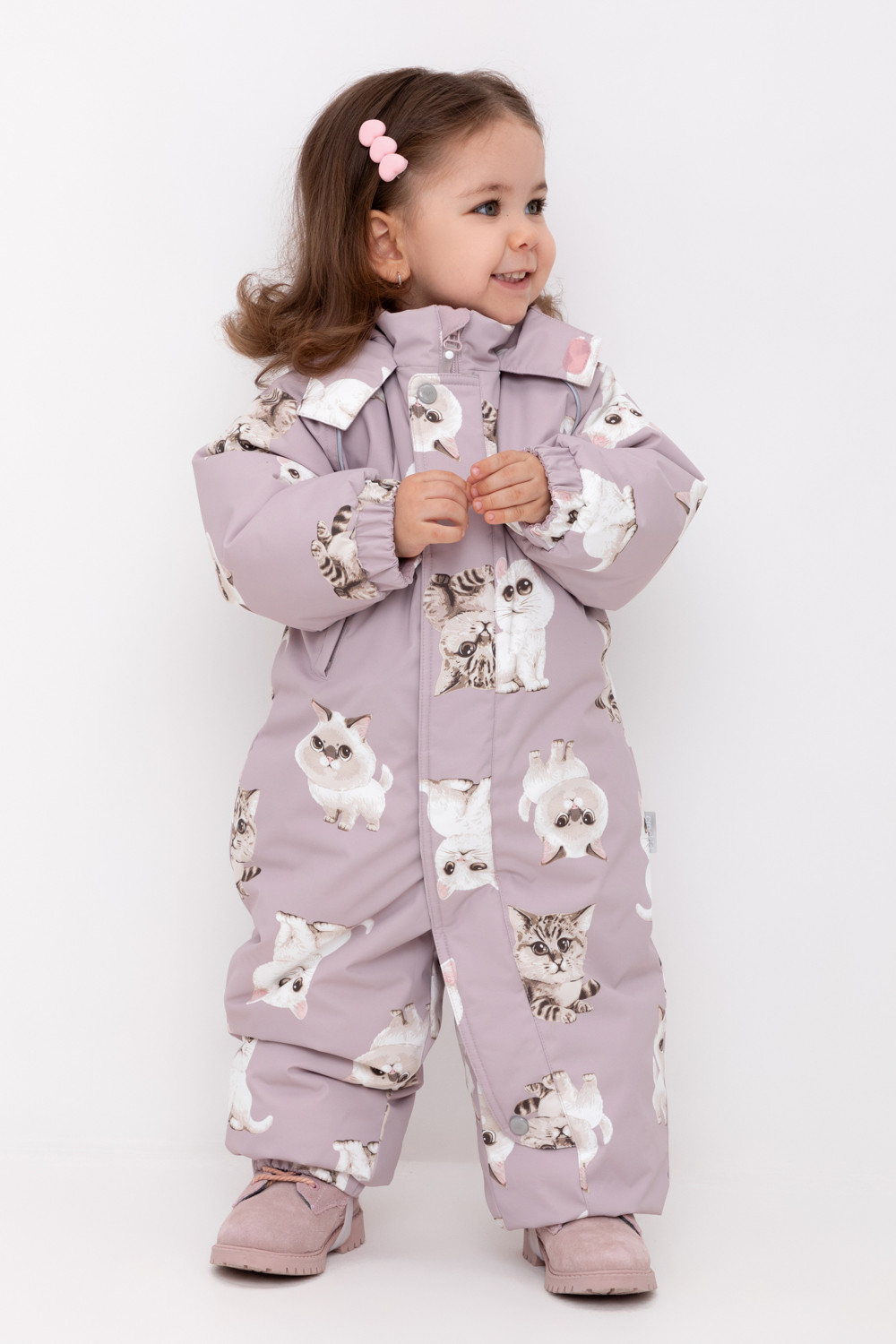 Комбинезоны утепленные для девочки, артикул: ВК 60117/н/1 ГР, цвет: светло-розовый, фото 5