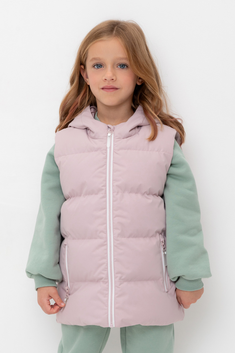 Жилет для девочки, артикул: ВК 35018/1 ГР (98-128), цвет: розовый, фото 5