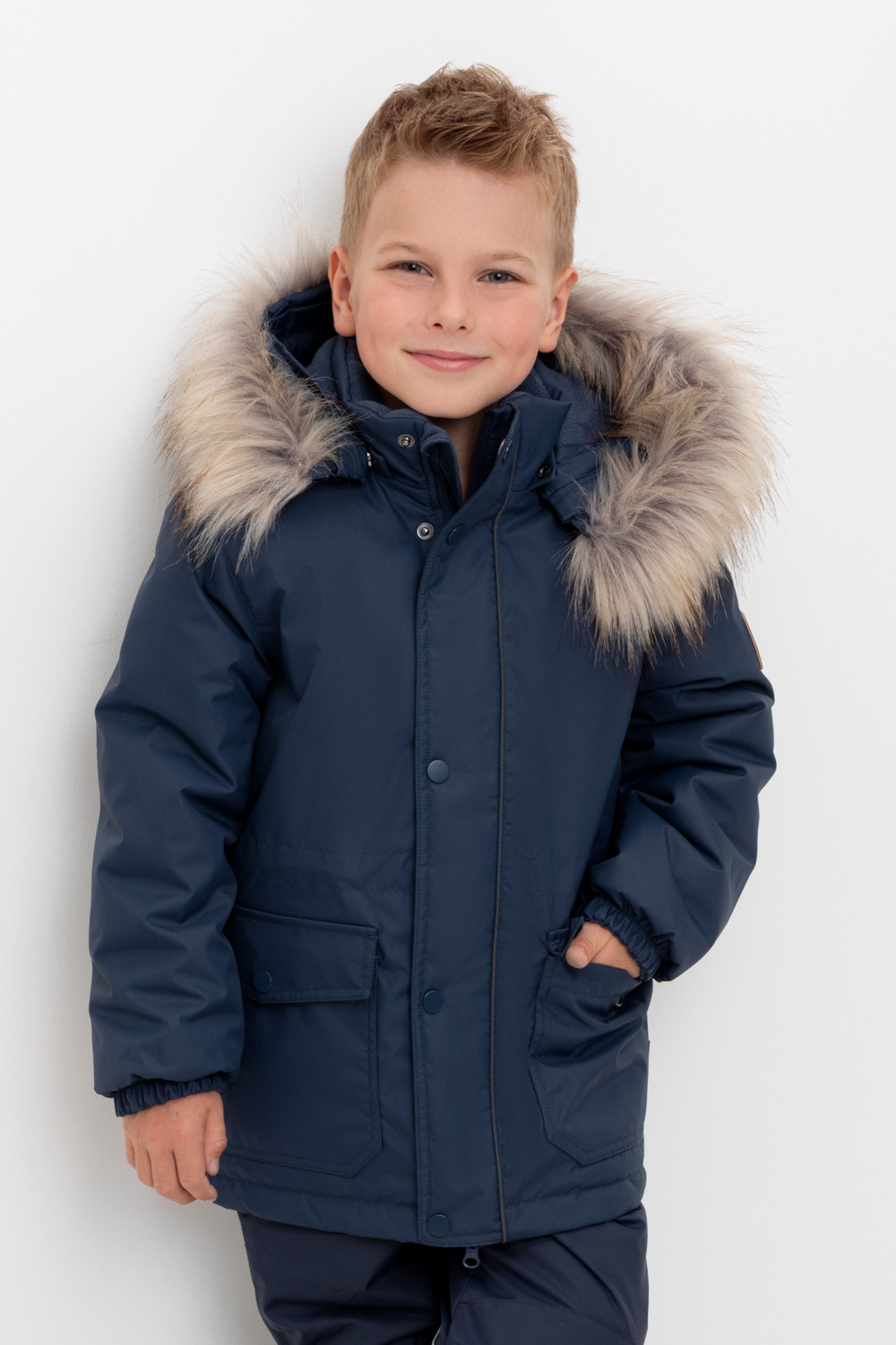 Пальто, плащи для мальчика, артикул: ВК 36096/6 УЗГ (104-122), цвет: темно-синий, фото 5