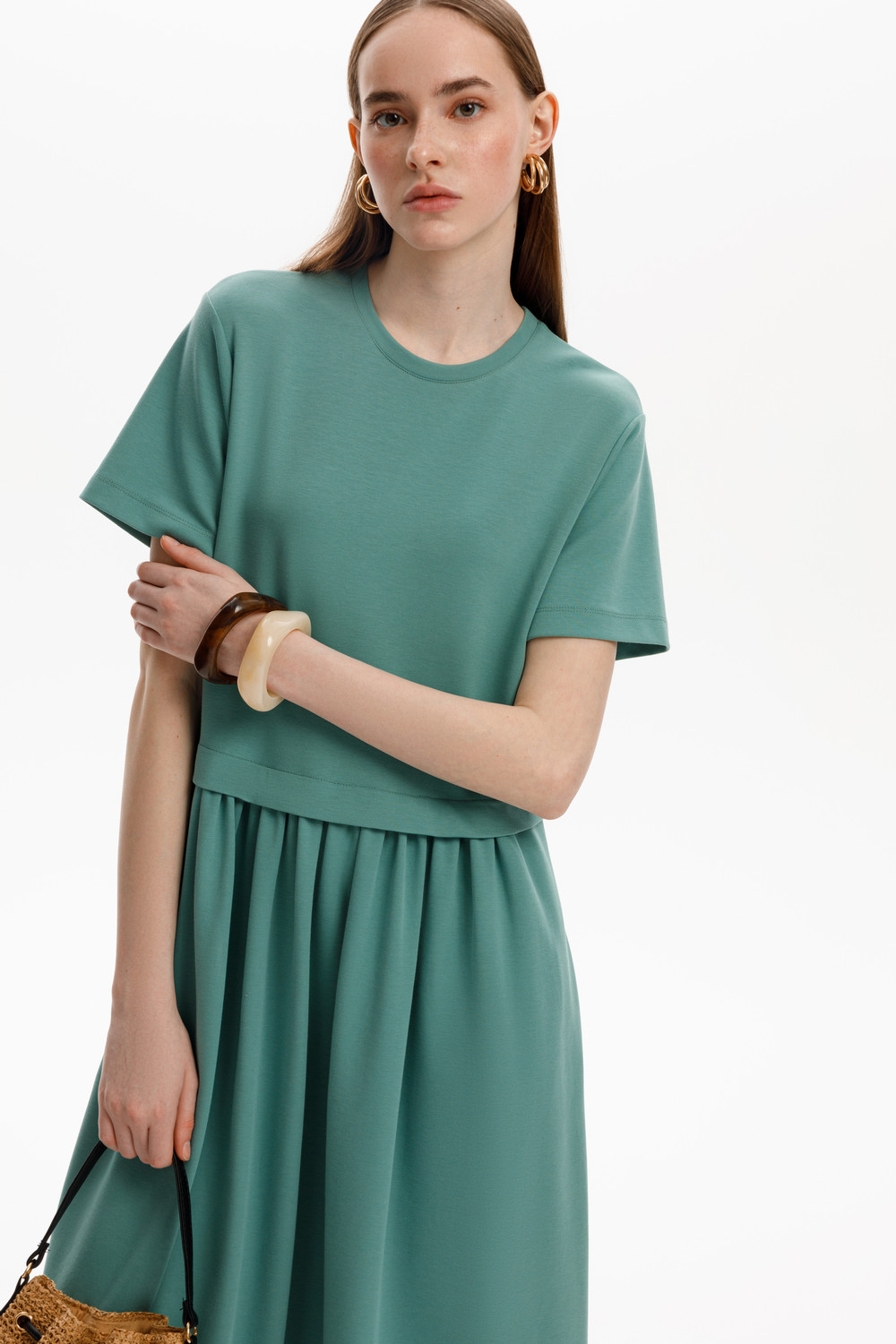 Платья женские для мам, артикул: ЕВТ 5086, цвет: зеленый, фото 5