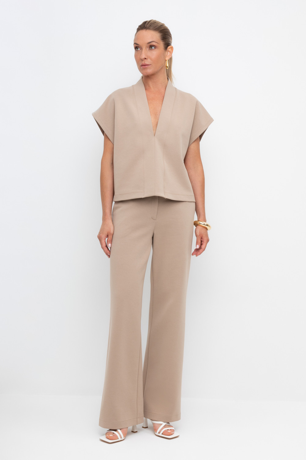 Брюки женские для мам, артикул: ЕВТ 4142, цвет: бежевый, фото 5