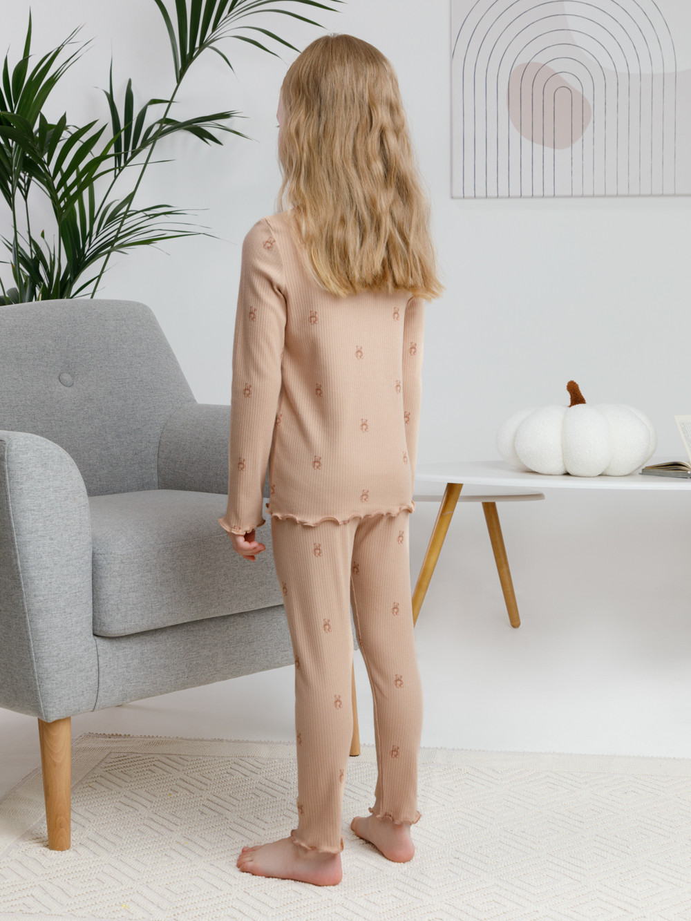 Пижама для девочки, артикул: К 1618, цвет: бежевый, фото 5