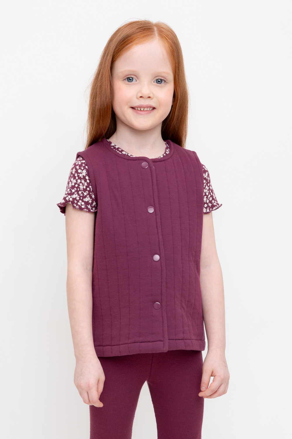 Жилеты для девочки, артикул: КР 302576, цвет: бордовый, фото 5
