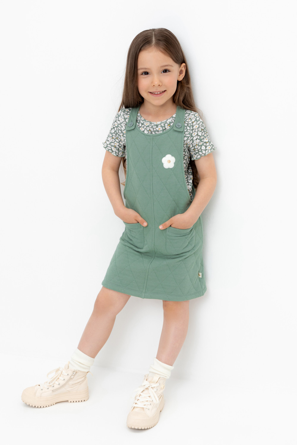 Сарафан для девочки, артикул: КР 5712, цвет: зеленый, фото 5
