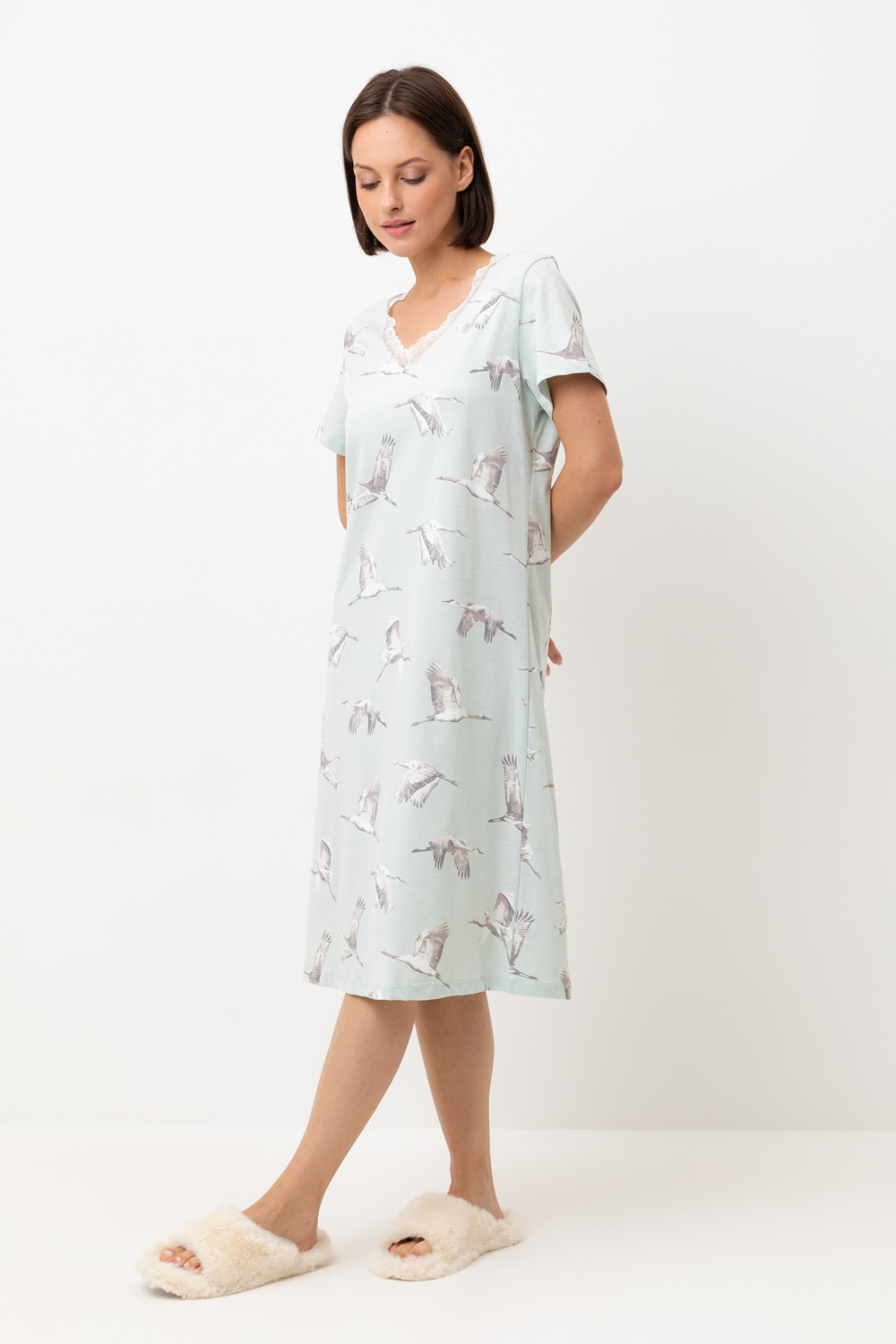 Сорочки ночные женские для мам, артикул: Е 10054, цвет: голубой, фото 5
