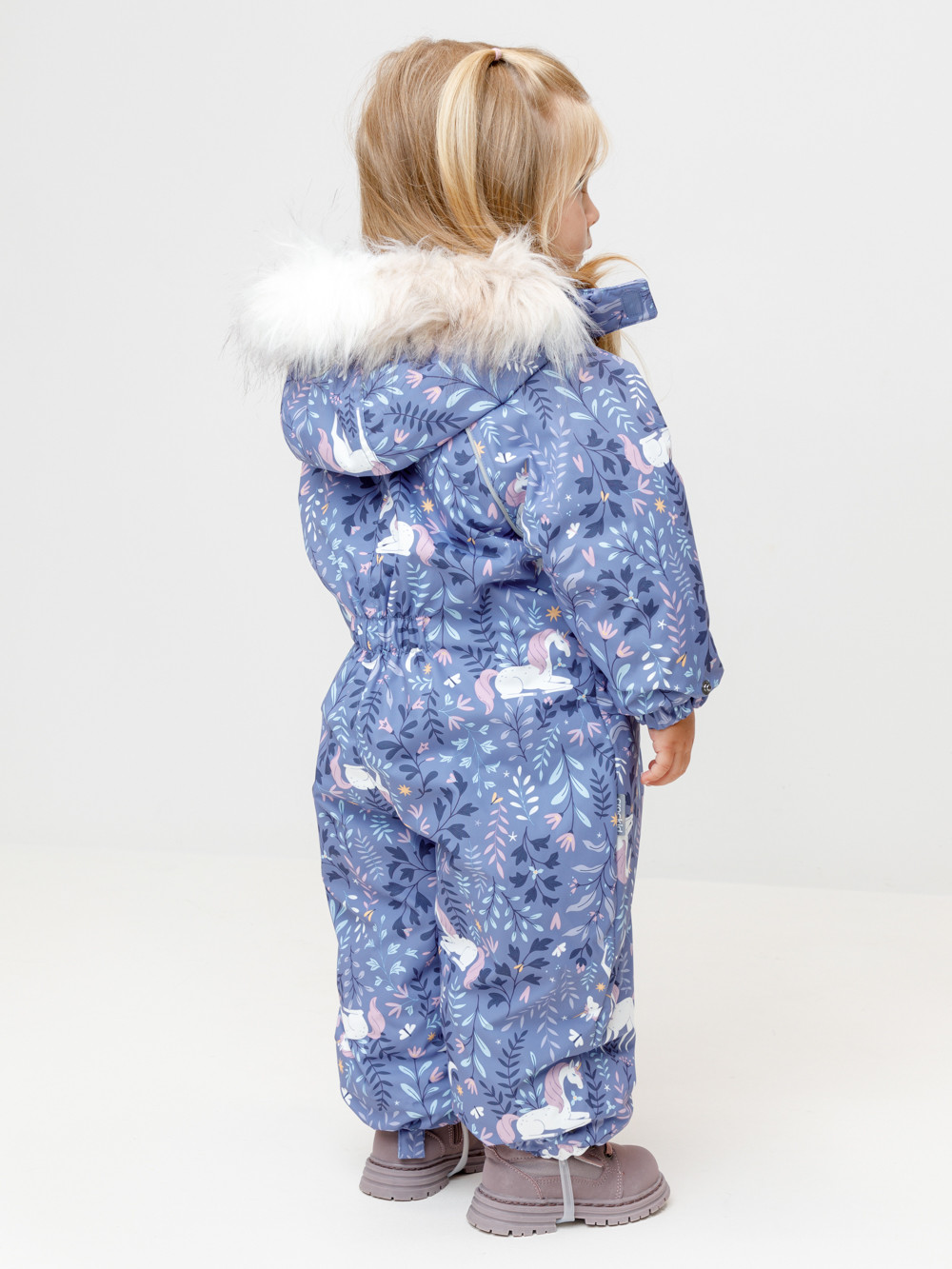 Комбинезоны утепленные для девочки, артикул: ВК 60105/н/11 ГР, цвет: фиолетовый, фото 4