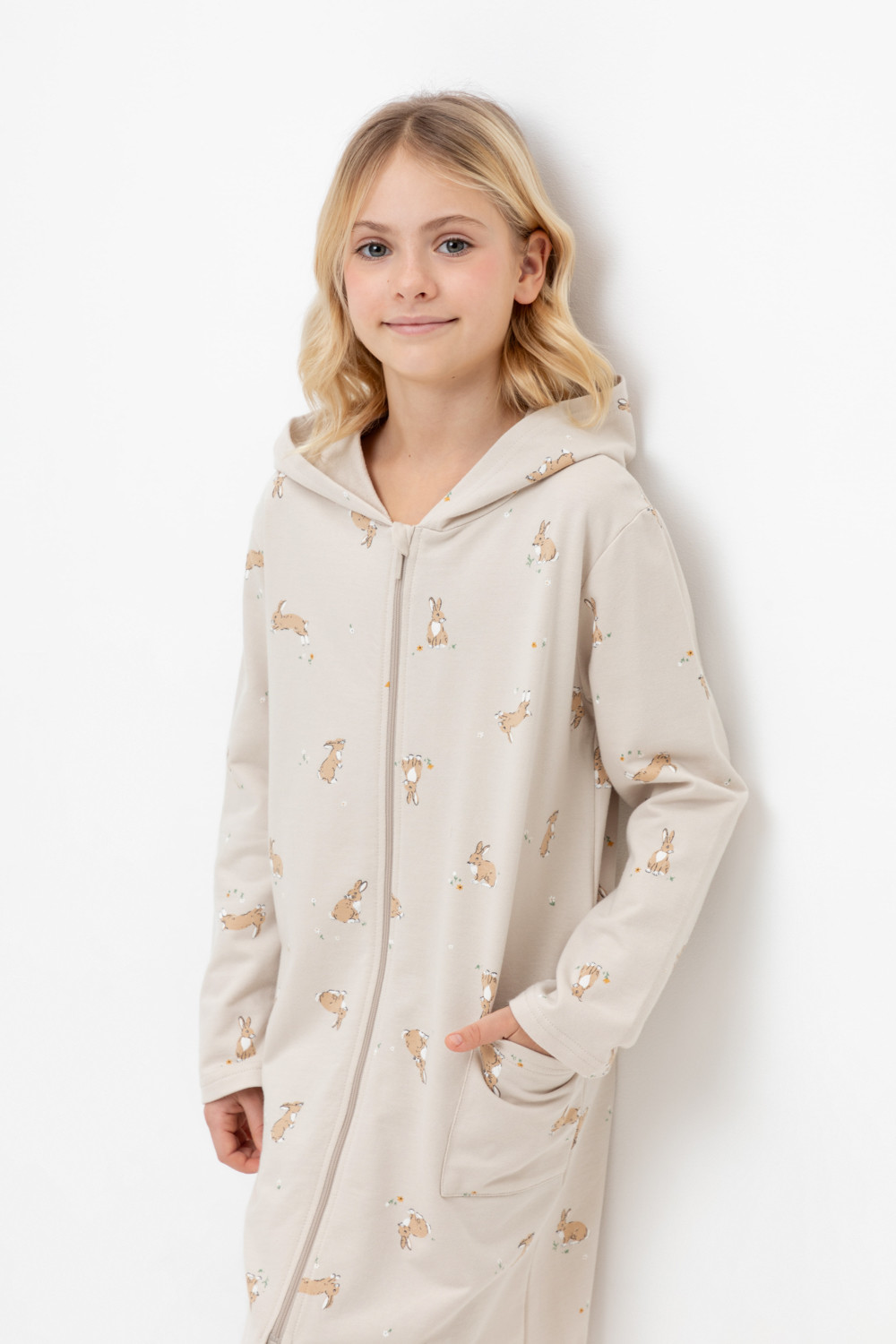 Халат для девочки, артикул: К 5764-1, цвет: бежевый, фото 5