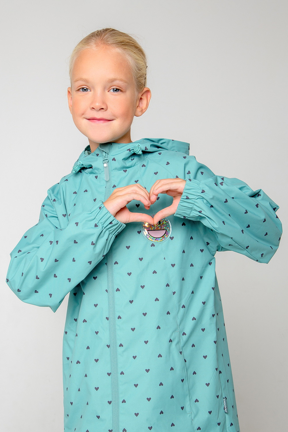 Пальто для девочки, артикул: ВК 32127/н/2 ГР, цвет: бирюзовый, фото 5