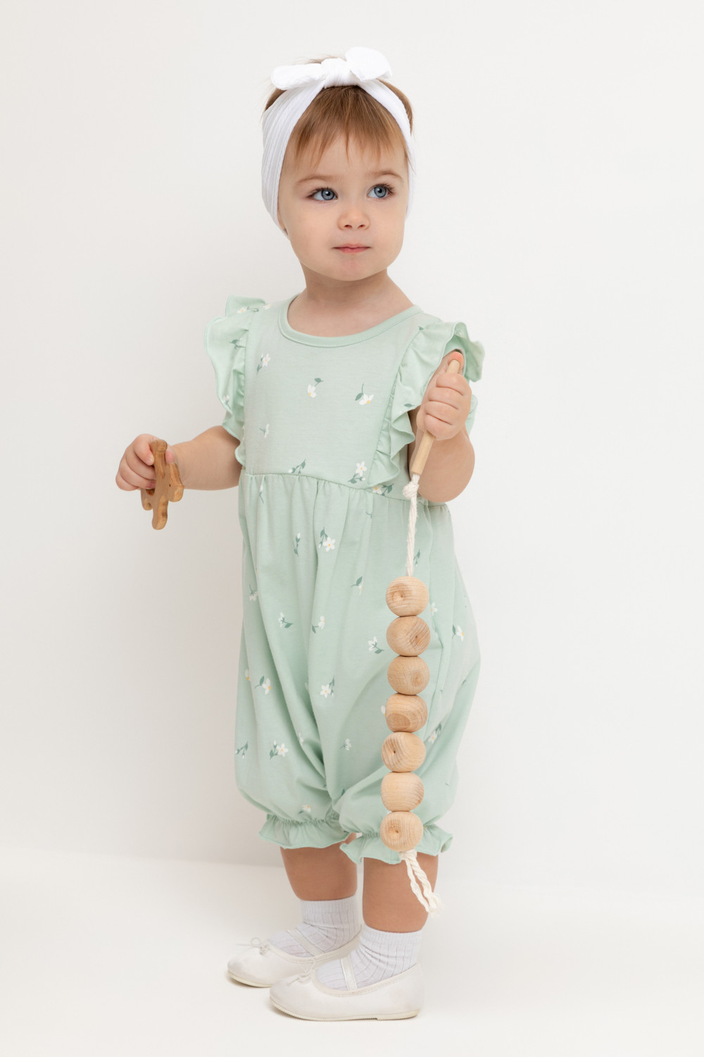 Полукомбинезон для девочки, артикул: КР 6408, цвет: зеленый, фото 5