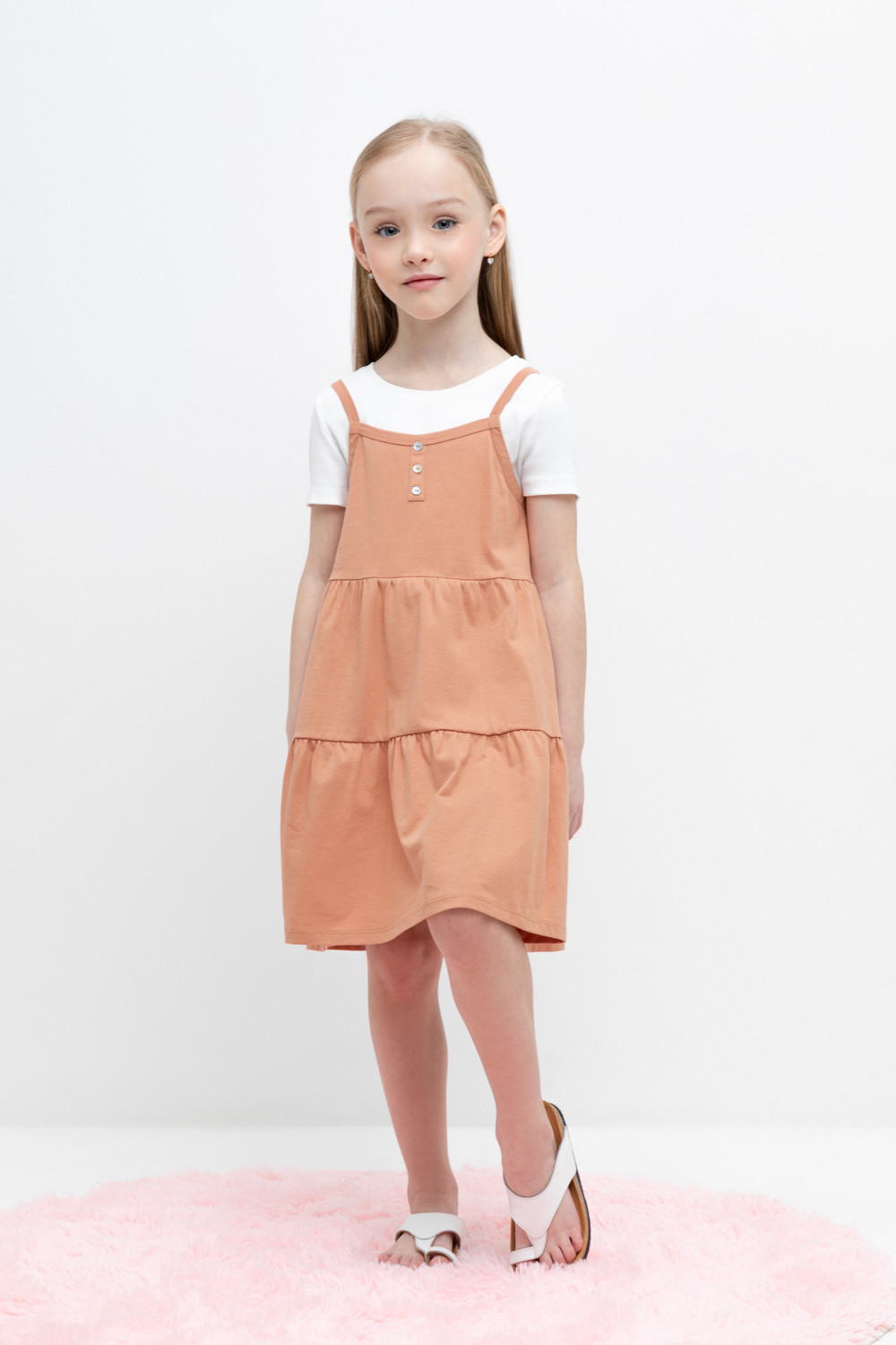 Сарафан для девочки, артикул: КР 5799, цвет: коричневый, фото 5
