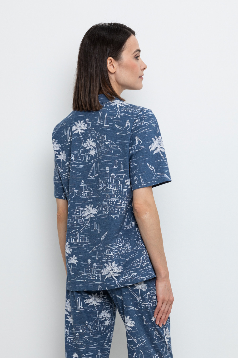 Футболки для дома для мам, артикул: Е 30083, цвет: синий, фото 5