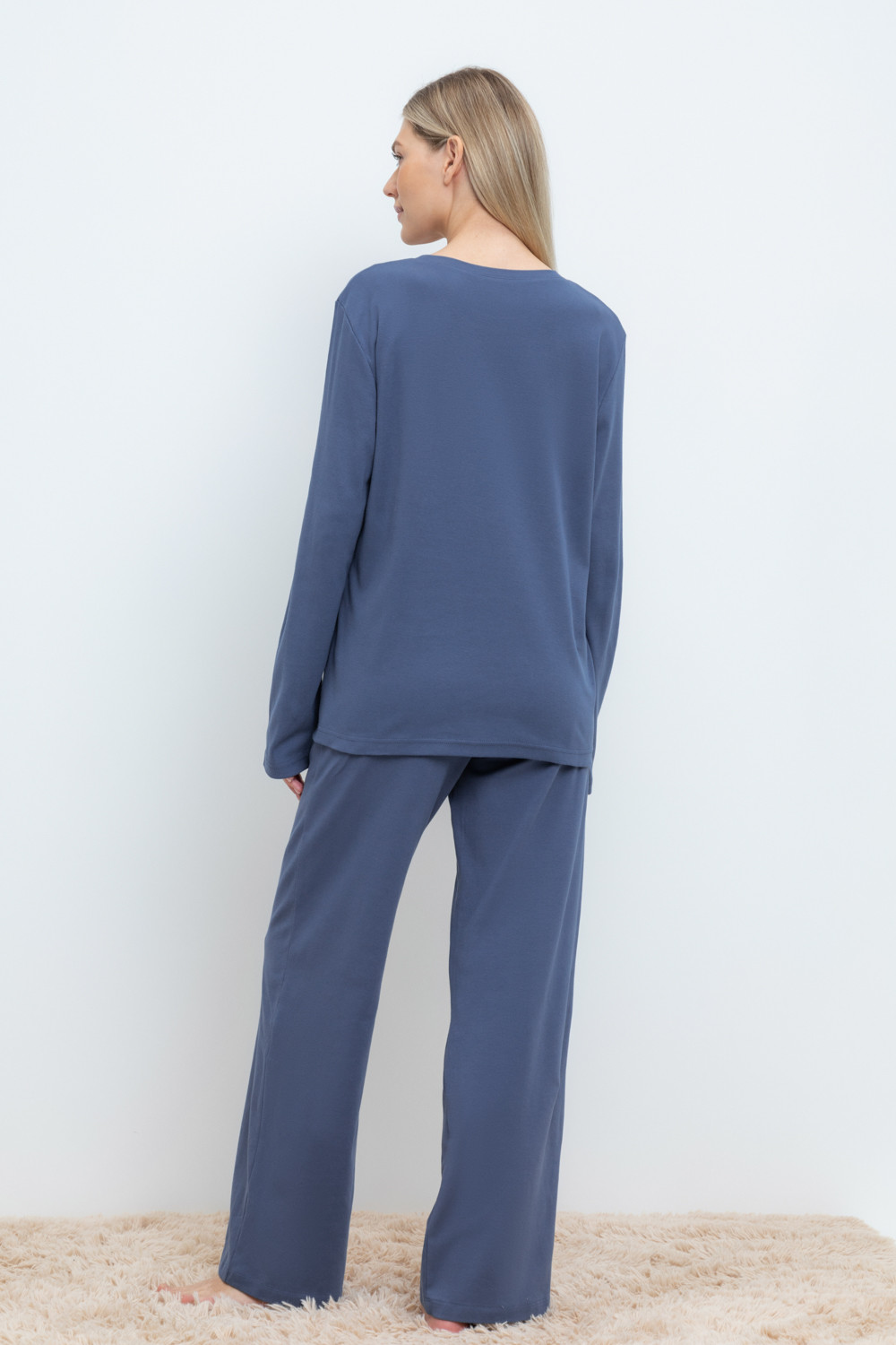 Брюки для дома для мам, артикул: Е 40054, цвет: синий, фото 5
