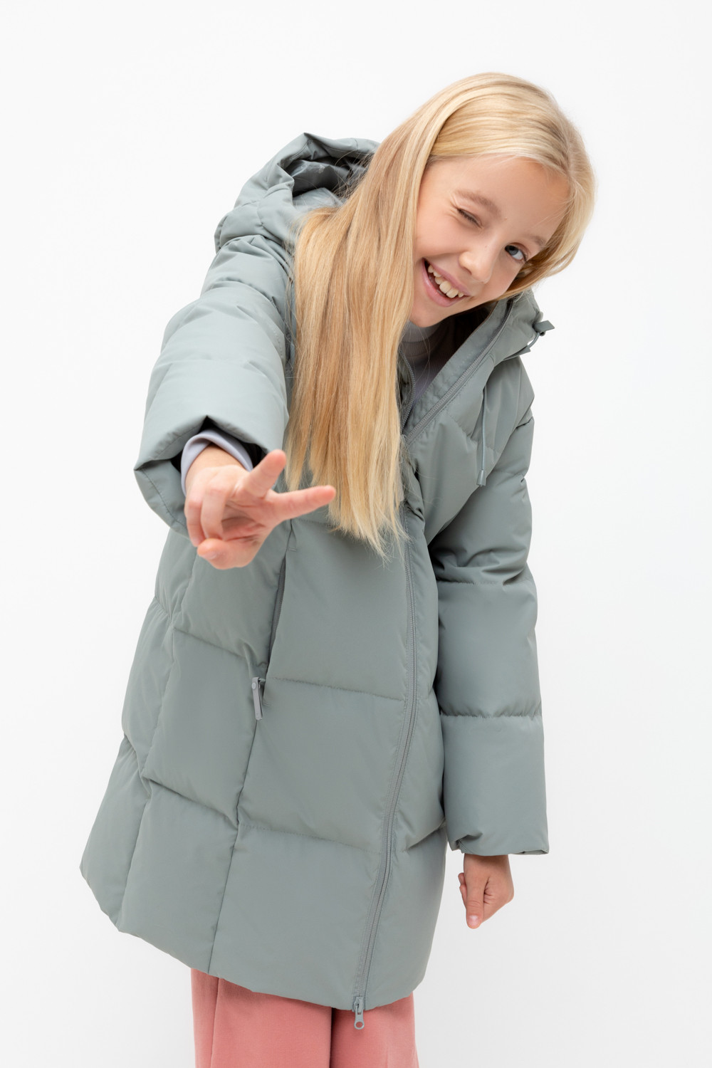 Пальто для девочки, артикул: ВК 34068/2 УЗГ, цвет: зеленый, фото 5