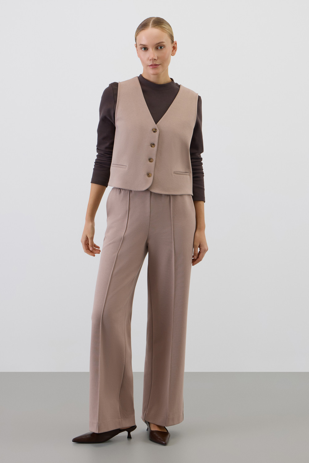 Брюки женские для мам, артикул: ЕВТ 4164, цвет: бежевый, фото 5