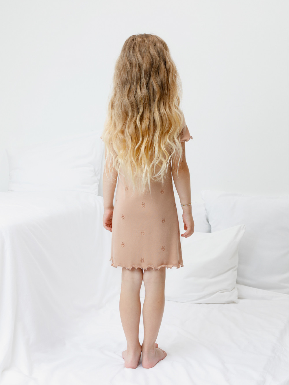 Ночная сорочка для девочки, артикул: К 1180, цвет: бежевый, фото 5