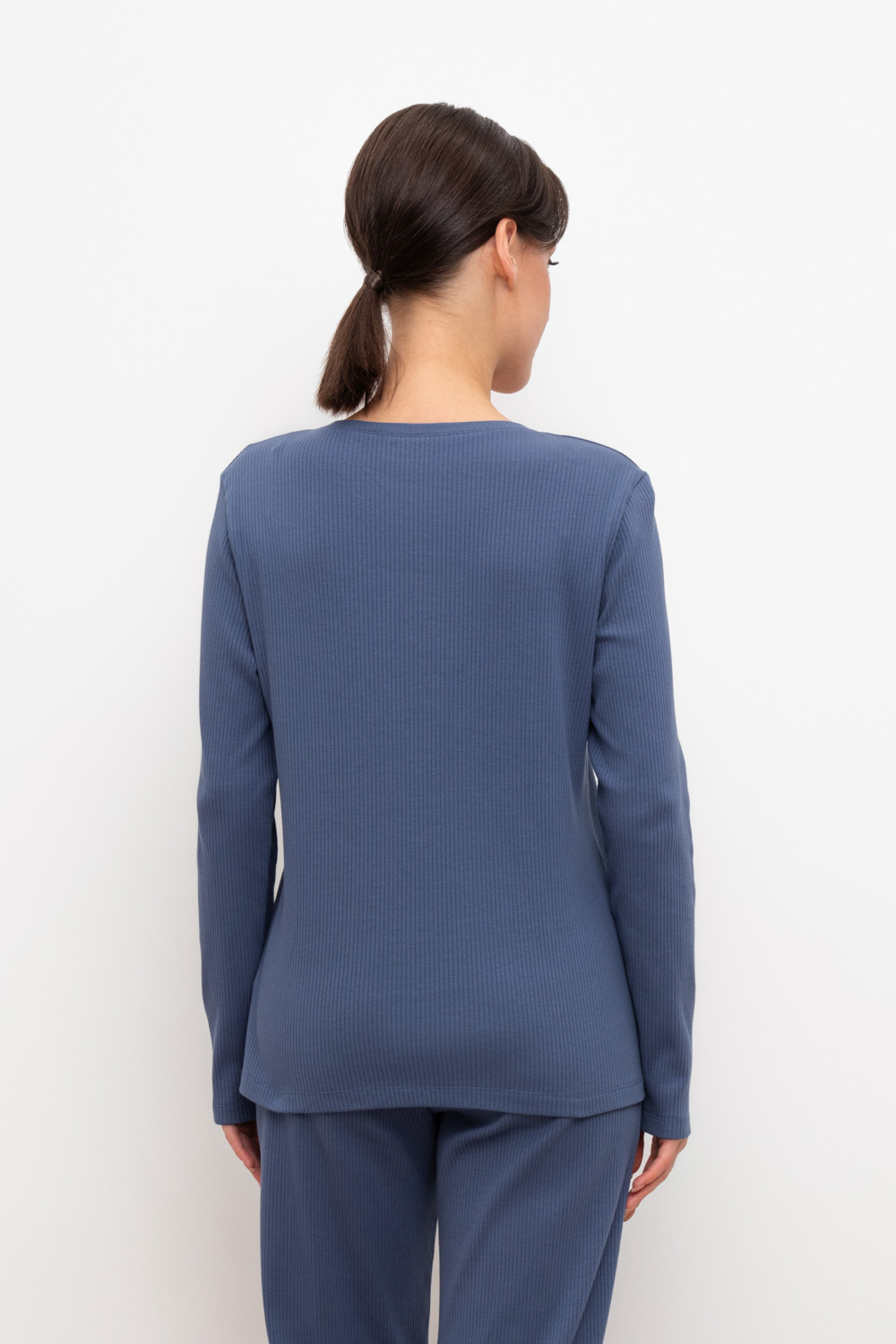 Джемперы для дома для мам, артикул: Е 30094, цвет: синий, фото 5