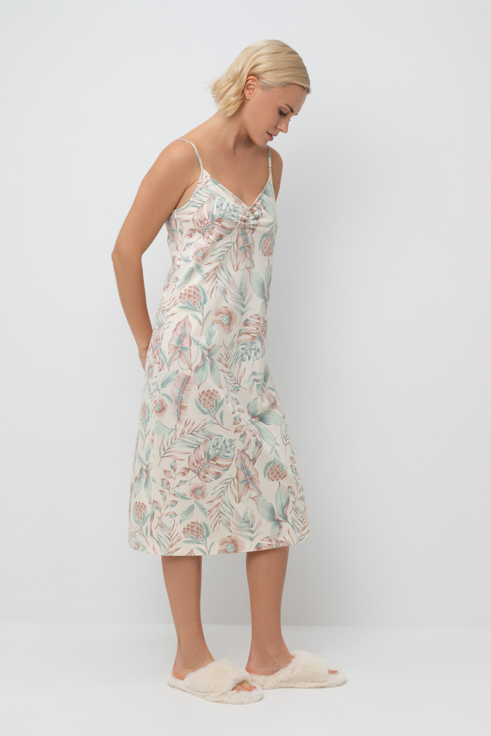 Сорочки ночные женские для мам, артикул: Е 10008, цвет: светло-бежевый, фото 5