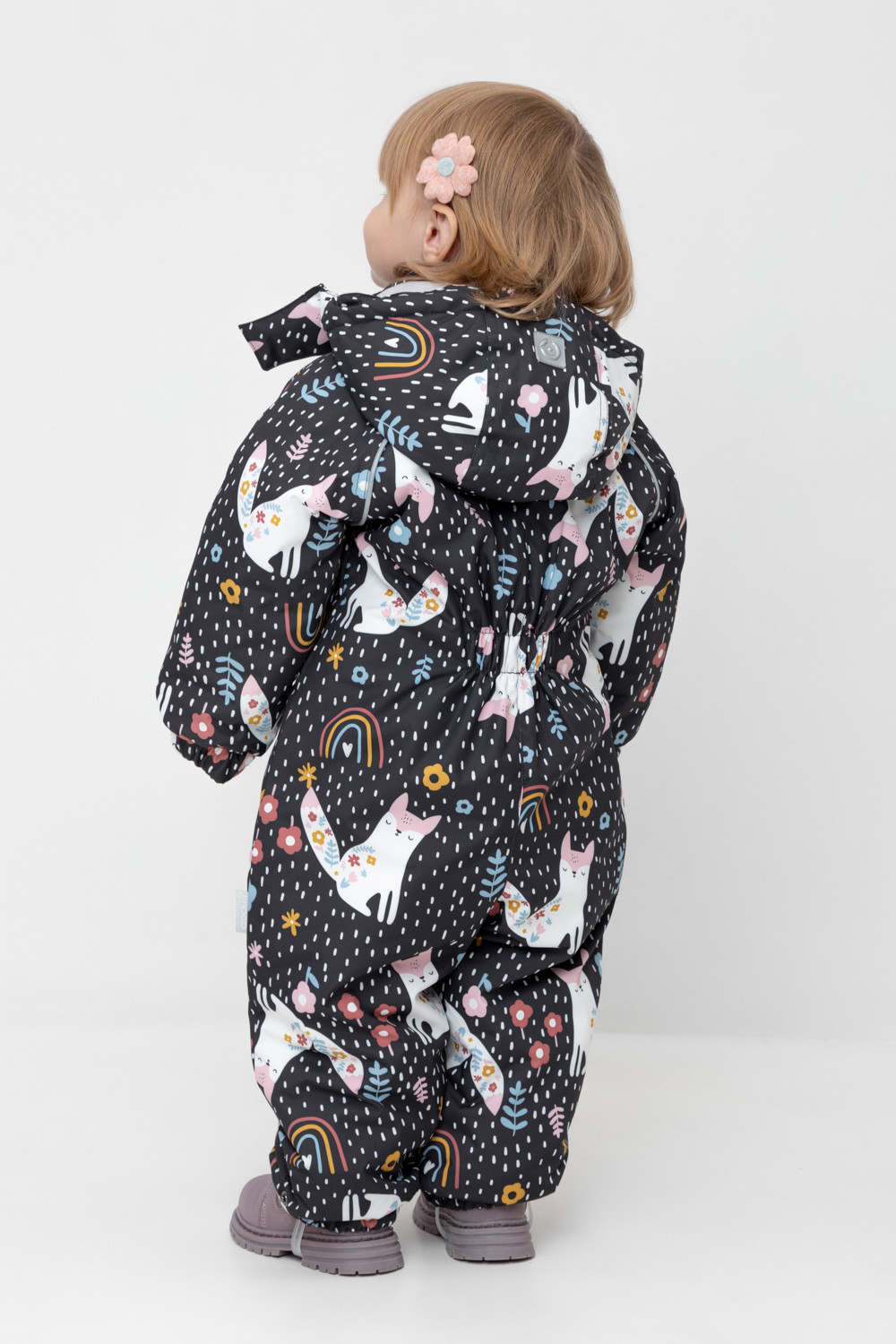 Комбинезоны утепленные для девочки, артикул: ВК 60032/н/29 Ал, цвет: темно-серый, фото 5