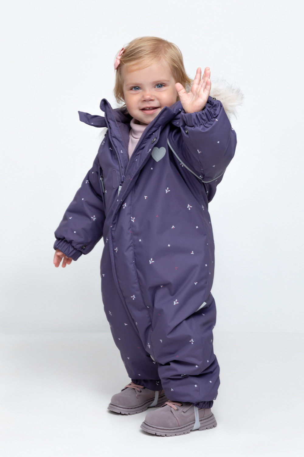Комбинезоны утепленные для девочки, артикул: ВК 60116/н/4 Ал, цвет: фиолетовый, фото 5