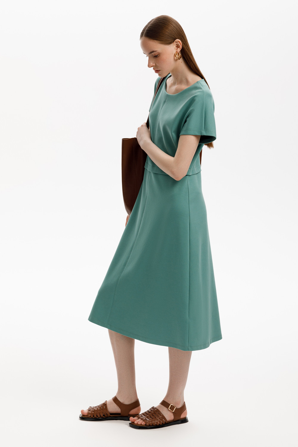 Платья женские для мам, артикул: ЕВТ 5084, цвет: зеленый, фото 5