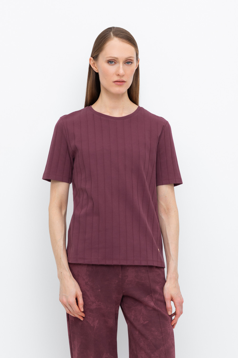 Футболки женские для мам, артикул: ЕВТ 3217, цвет: бордовый, фото 5