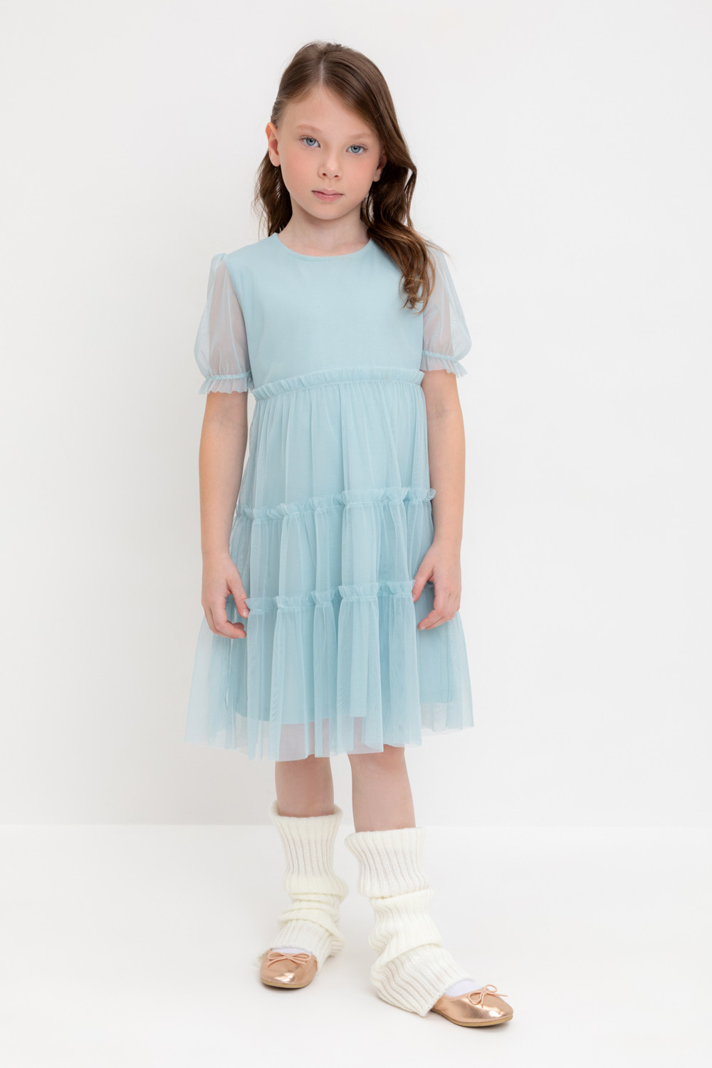 Платье для девочки, артикул: К 5909, цвет: голубой, фото 5
