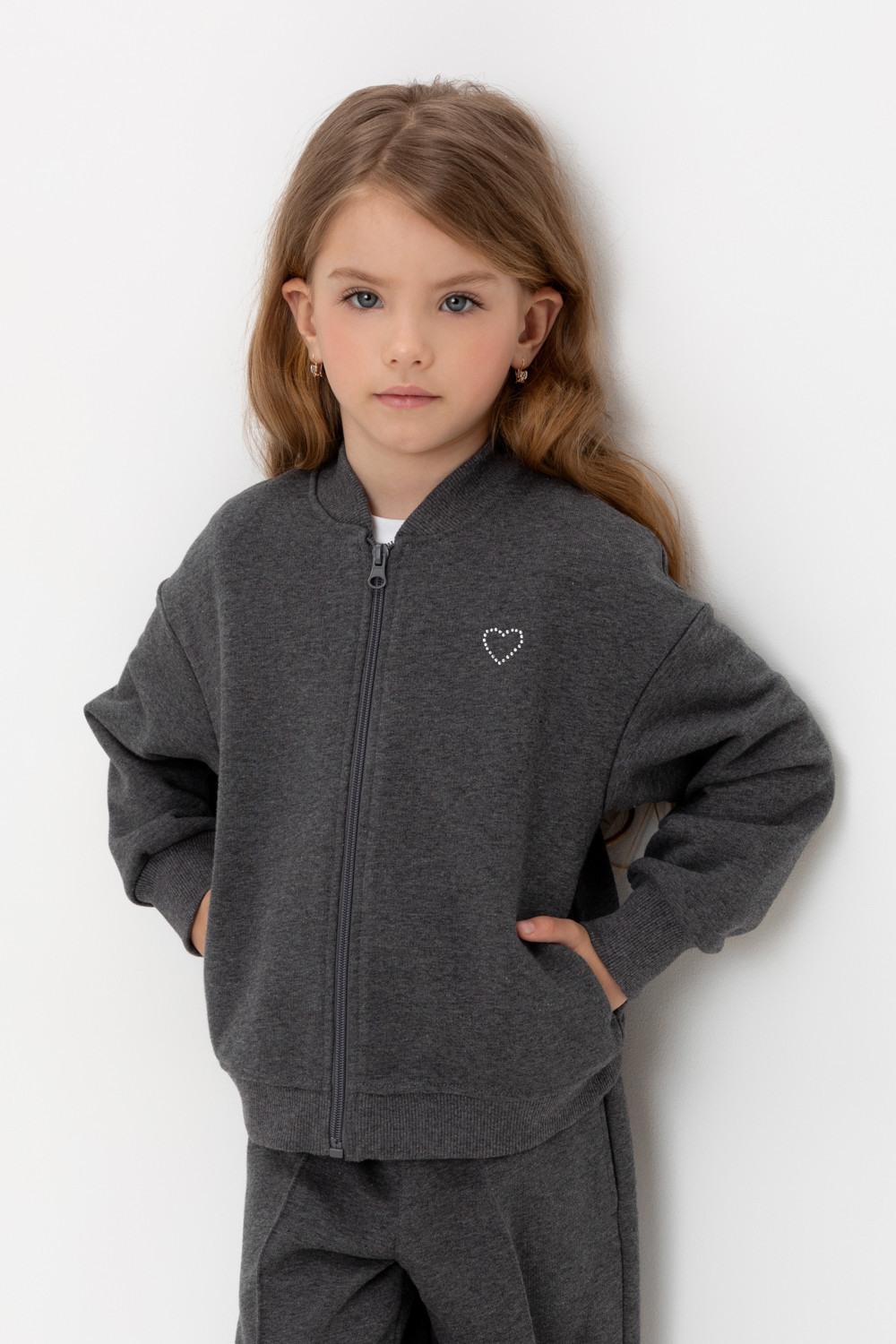 Жакет для девочки, артикул: КР 302588, цвет: темно-серый, фото 5