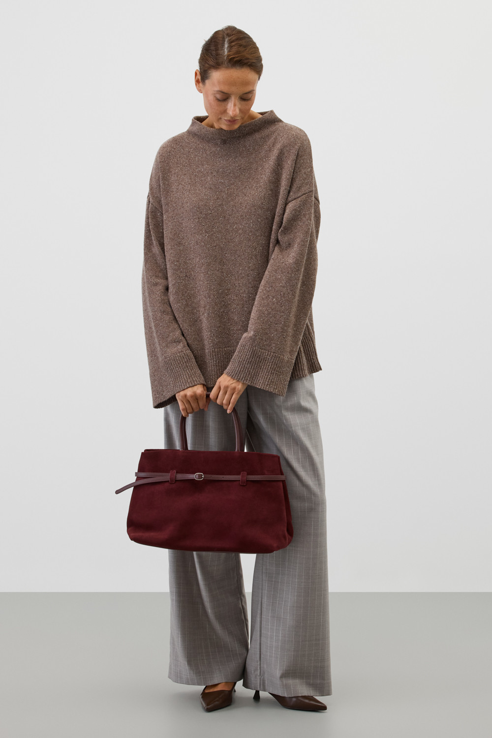 Джемперы женские для мам, артикул: ЕВ 30245/ш, цвет: коричневый, фото 6