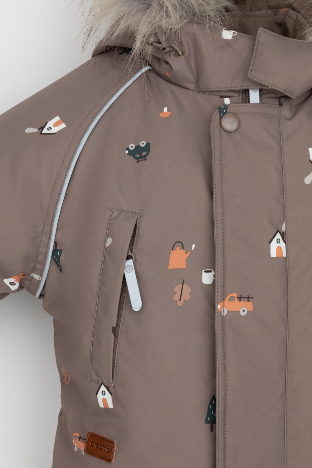 Комбинезоны утепленные для мальчика, артикул: ВК 60116/н/8 ГР, цвет: коричневый, фото 6