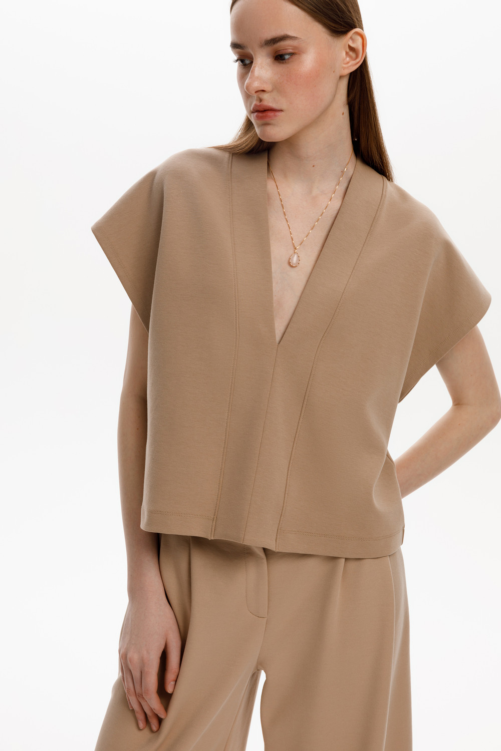 Жилеты женские для мам, артикул: ЕВТ 3295, цвет: бежевый, фото 6