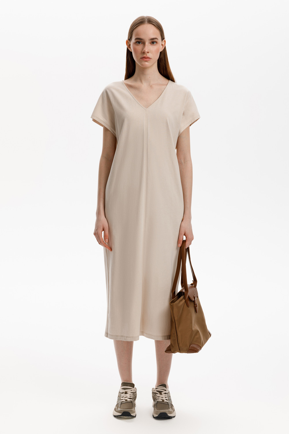 Платья женские для мам, артикул: ЕВТ 5030, цвет: бежевый, фото 6