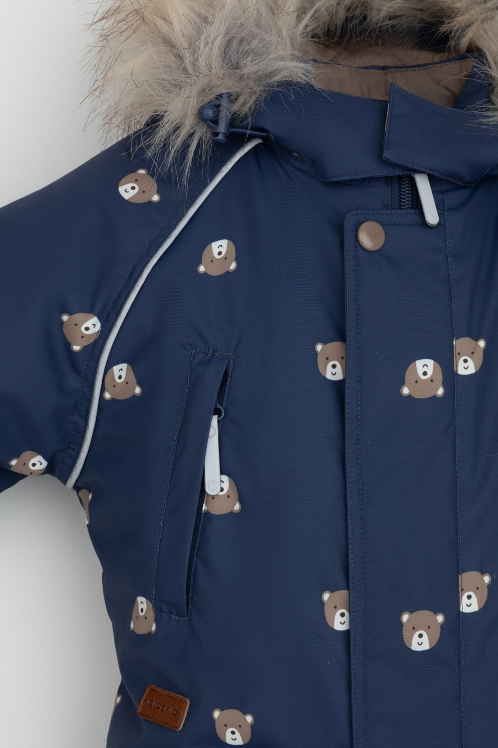 Комбинезоны утепленные для мальчика, артикул: ВК 60116/н/12 ГР, цвет: темно-синий, фото 6