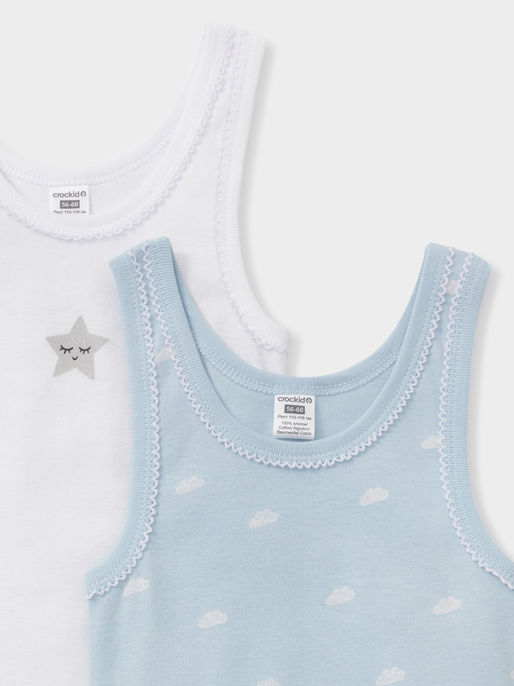 Майки для девочки, артикул: МП 1181-2уп, цвет: голубой, фото 6