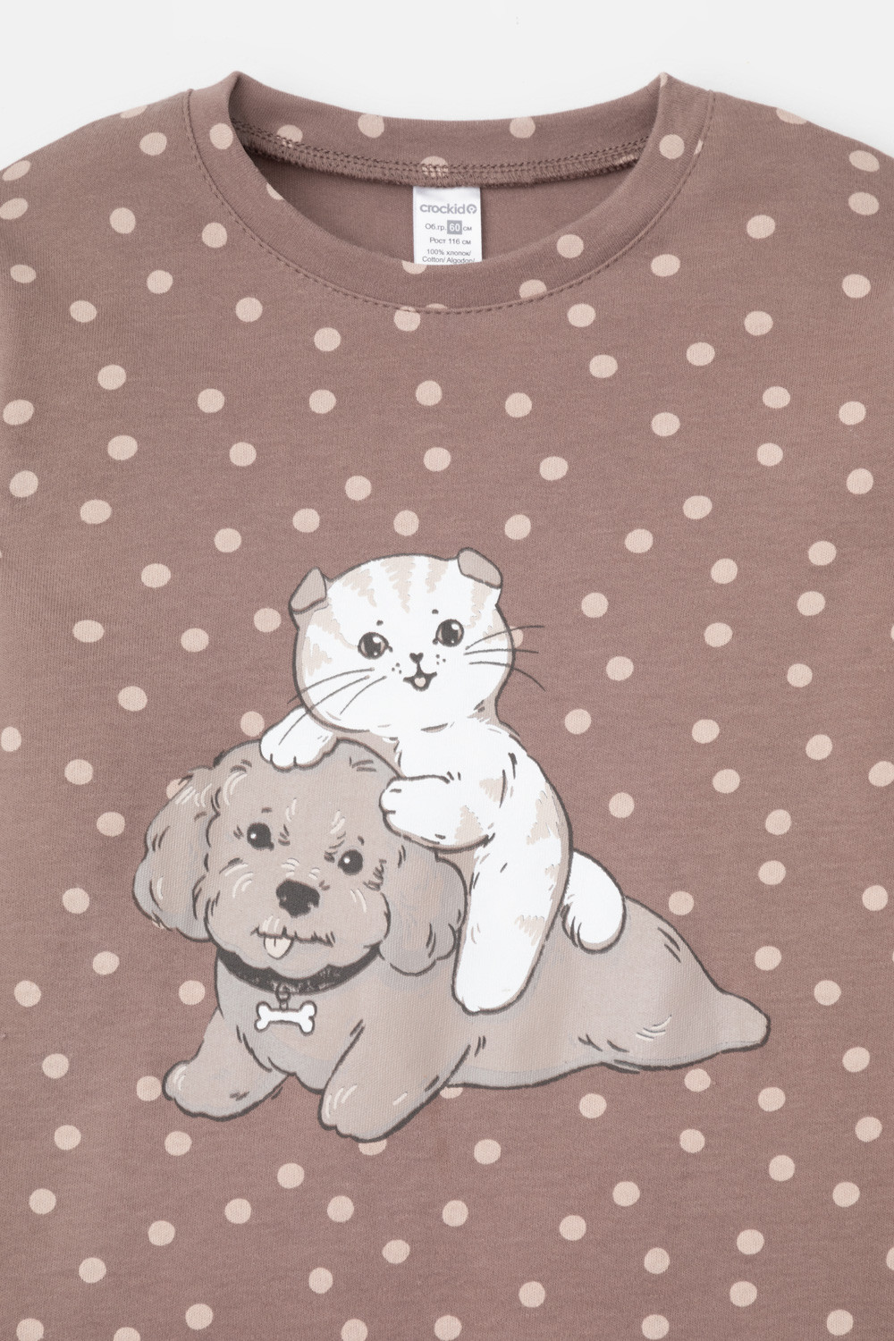 Пижама для девочки, артикул: К 1621, цвет: коричневый, фото 6