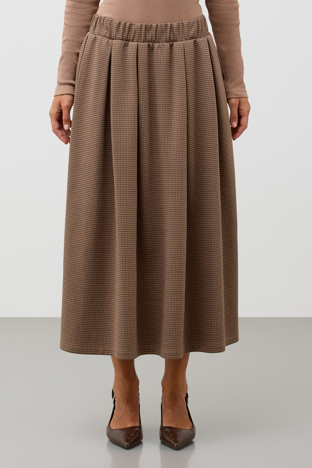 Юбки женские для мам, артикул: ЕВТ 7034, цвет: коричневый, фото 8