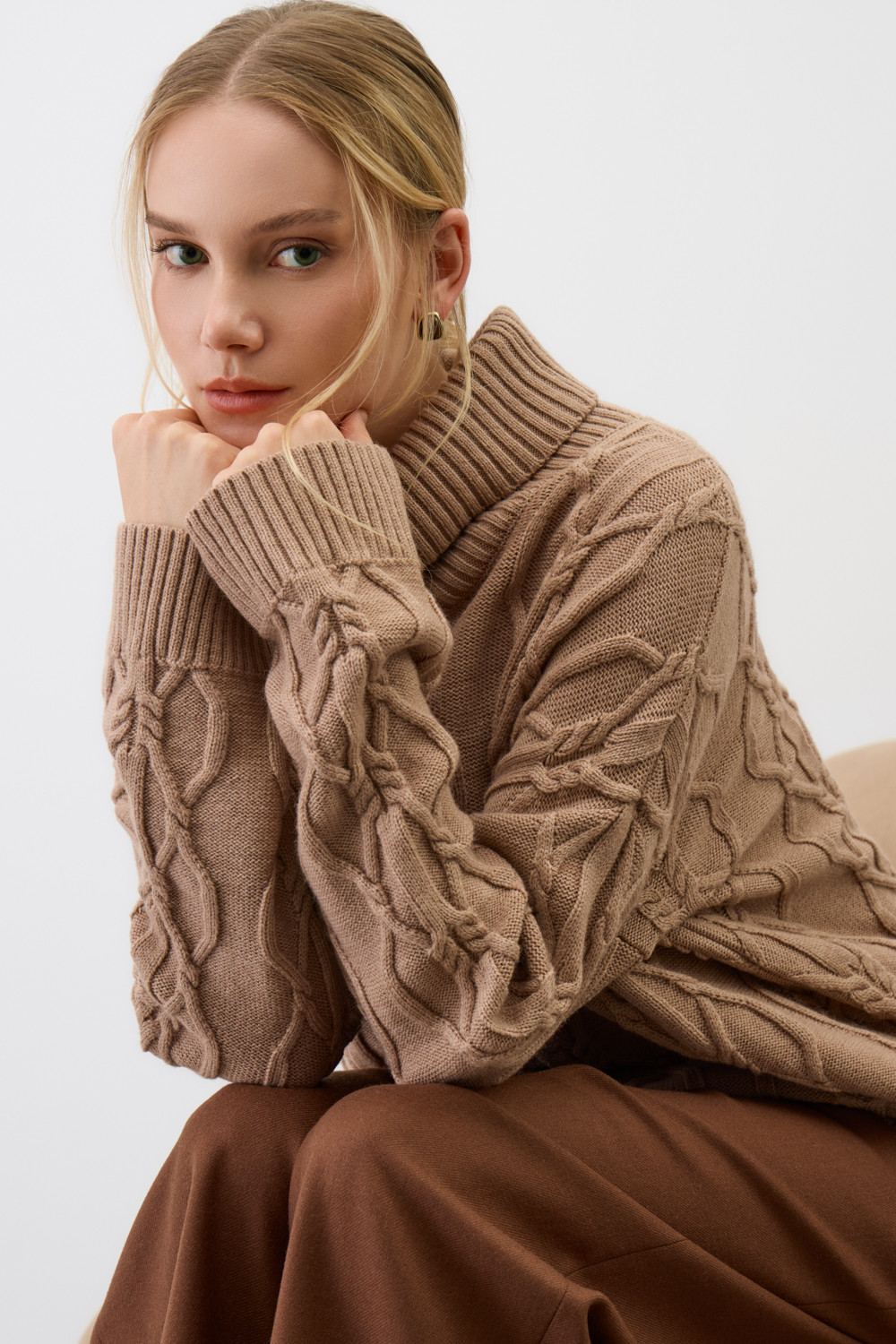 Джемперы женские для мам, артикул: ЕВ 30234/ш, цвет: бежевый, фото 8