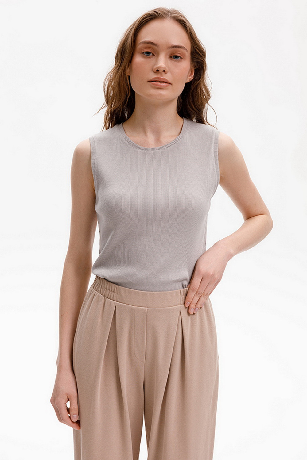 Брюки женские для мам, артикул: ЕВТ 4132, цвет: бежевый, фото 8