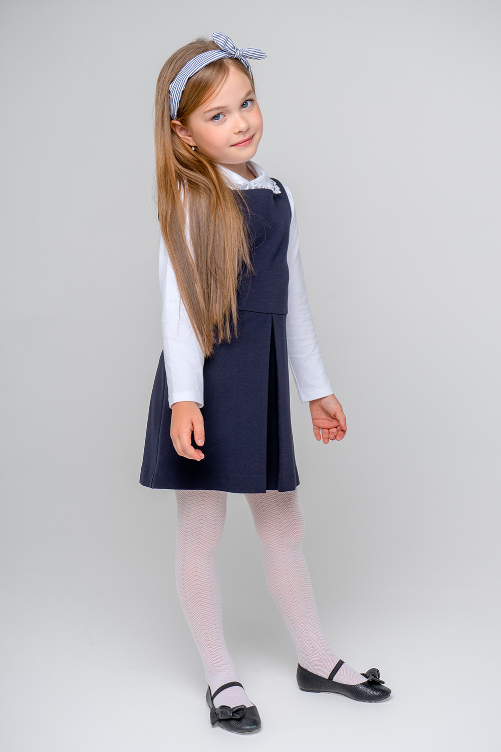 Сарафан для девочки, артикул: К 5731, цвет: синий, фото 8