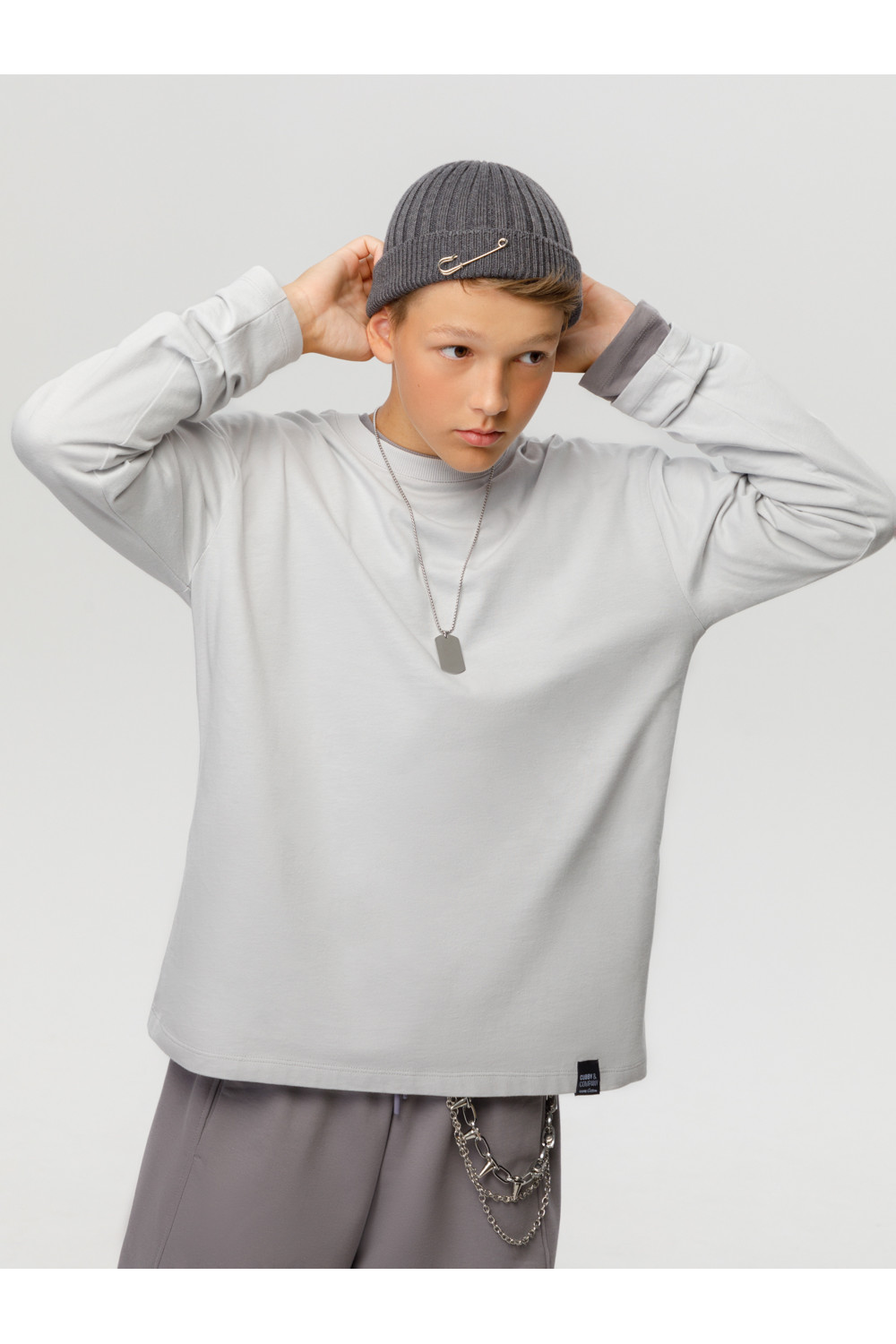 Лонгсливы подростковые, артикул: КБ 302925, цвет: светло-серый5