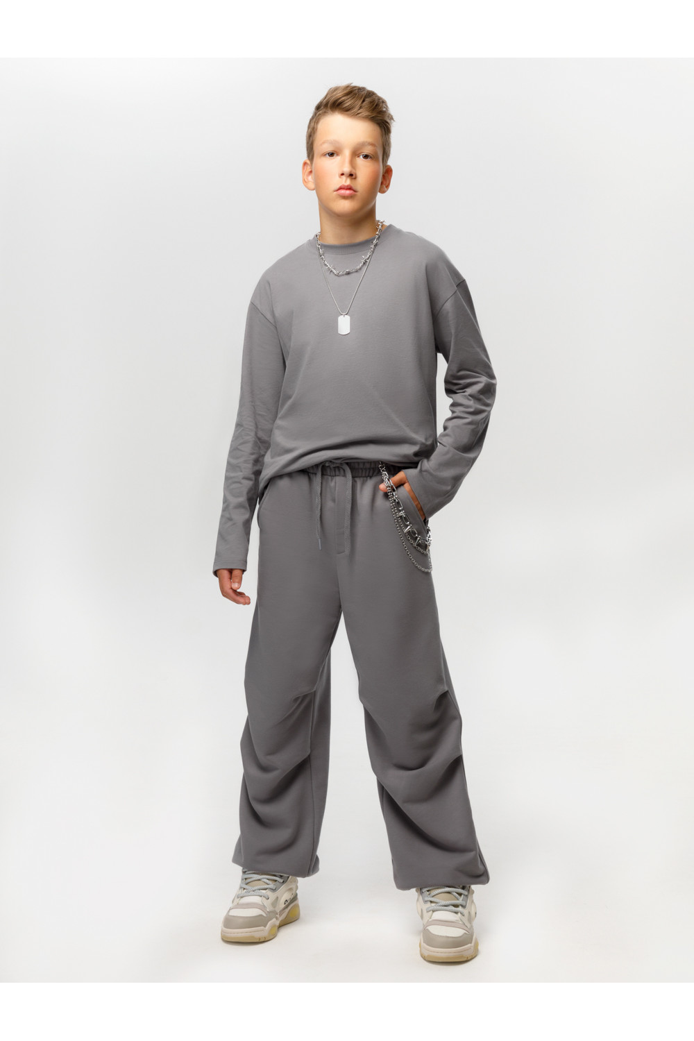 Лонгсливы подростковые, артикул: КБ 302925, цвет: серый