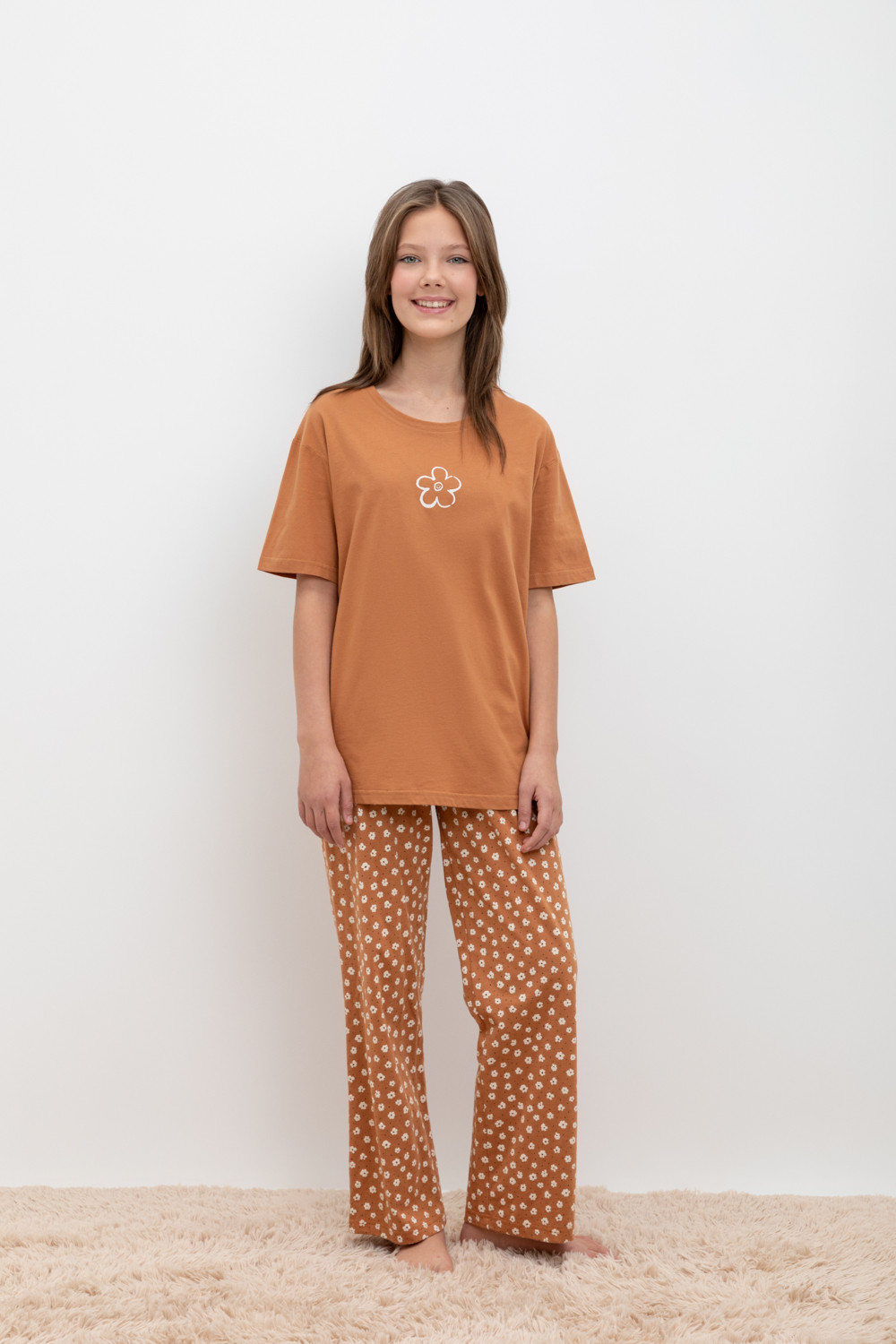 Пижамы для девочки, артикул: КБ 2818, цвет: коричневый