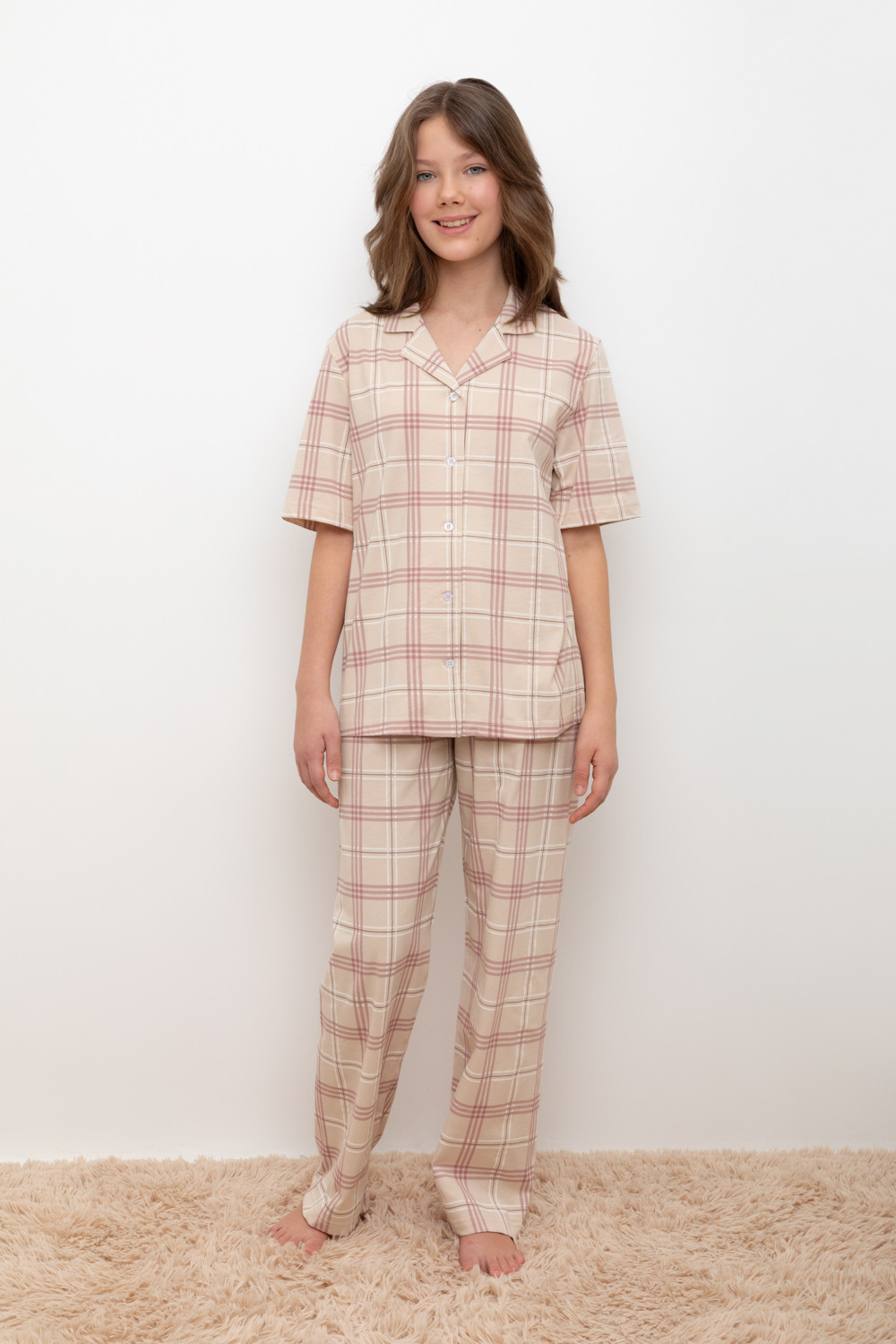 Пижамы для девочки, артикул: КБ 2829, цвет: бежевый